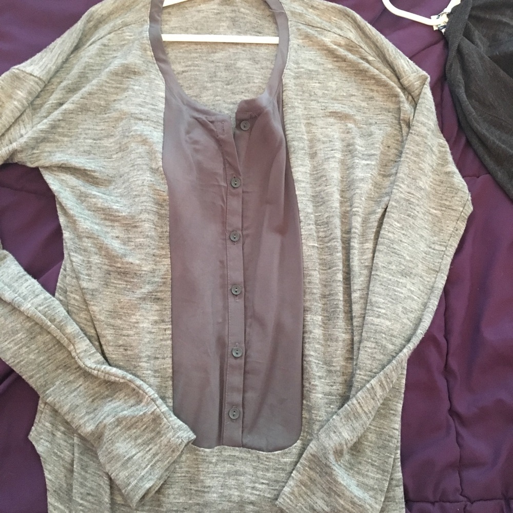 Long sleeve light and dark grey shirt old navy